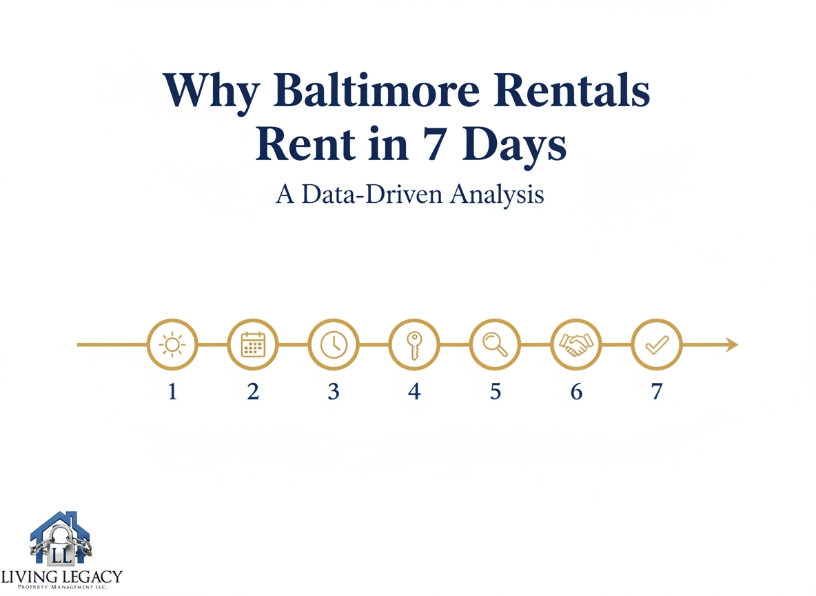 Baltimore Rental Timeline Infographic showing 7-day rental process